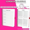 𝟐𝟎𝟐𝟑 𝐍𝐞𝐰 Hardcover Fitness Journal Workout Journal For Women, Xummero 12 Month Calendar A5 Workout Log Book Workout Planner Gym Journal 53 Weeks Shape Graph Health Tracker (Pink) - Image 4
