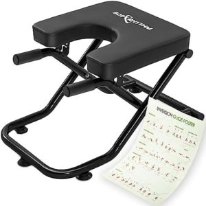 BODY RHYTHM Foldable Yoga Headstand Bench, Yoga Inversion Chair, Headstand Trainer for Relieve Stress, Improve Sleep & Digestion and Strength Training, Ideal for Home Workout, Fitness and Gym