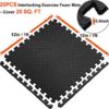 Walsai Exercise Mats Puzzle Foam Mats Gym Flooring Mat Cover 20 SQ.FT Interlocking Foam Mats with EVA Foam Floor Tiles for Home Gym Equipment Workouts Black - Image 6