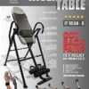 Body Vision IT9550 Deluxe Inversion Table with Adjustable Head Pillow & Lumbar Support Pad, Gray - Heavy Duty up to 250 lbs - Image 2