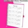 𝟐𝟎𝟐𝟑 𝐍𝐞𝐰 Hardcover Fitness Journal Workout Journal For Women, Xummero 12 Month Calendar A5 Workout Log Book Workout Planner Gym Journal 53 Weeks Shape Graph Health Tracker (Pink) - Image 5