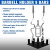 Yes4All Barbell Holder Vertical Storage Rack, Home Gym Organizer, Barbell Storage Rack Fit 2-inch Olympic Bars, Curl Bars, Triceps Bars, Dumbbell Handles - Image 5