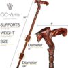 Bull Head Wood Carved Walking Stick Cane Ergonomic Palm Grip Buffalo Handle Wooden for Men Women Brown - Image 3