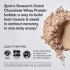 Sports Research Whey Protein - Sports Nutrition Whey Isolate Protein Powder for Lean Muscle Building & Workout Recovery - 5 lb Bag Bulk Protein Powder 25g per Serving - Dutch Chocolate, 56 Servings - Image 3