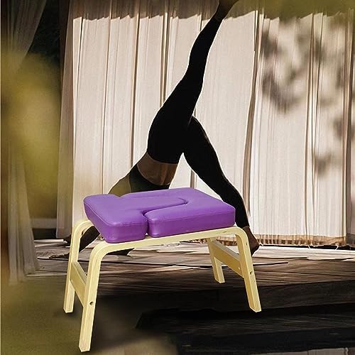 kowaku Yoga Headstand Bench Yoga Inversion Trainer Workout Portable Balance Training with Solid Wood Frame Inversion Stool Fitness Feet Trainer - Image 4