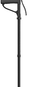 Uumauny Double Handle Walking Canes Helps Stand Up More Easily Walking Stick for Seniors and Adults Black Canes with Light Adjustable Height Large Size Base with Textured Design for Added Stability.