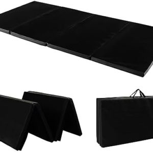 Giantex 8' x 4' x 2" Gymnastics Mat, Folding Tumbling Mat with Carry Handles, Detachable PU Leather Cover for Yoga Stretching Aerobics Core Workouts, Foldable Exercise Mat for Home Gym Fitness