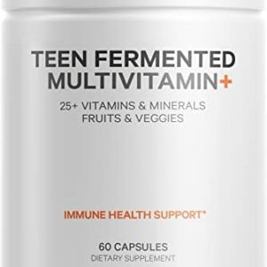 Codeage Teen’s Daily Multivitamin Supplement, 25+ Vitamins & Minerals for Teenage Boys & Girls, Organic Whole Foods Vitamins for Teenagers, Vitamin A, B Vitamins, Vitamin C, D, E, K, Omega-3, 60 Ct
