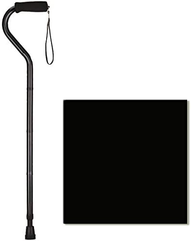 NOVA Medical Products Folding Walking Cane with Soft Grip Handle and Carry Strap, Foldable and Adjustable Travel Cane with Offset Comfort Handle, Black (3060BK) - Image 2