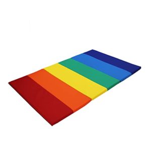 FDP SoftScape Space Saver Tumbling Mat - Soft, Sturdy 1.5 inch Thick Foam, 3-Fold Exercise Mat; Safe Indoor Active Play, Gymnastics Practice, Training, Stretching for Kids - Multicolor, 13231-110