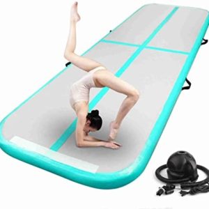 YUEBM Inflatable Air Gymnastics Mat Training Mats Gymnastics Tracks 3.3ft/6.6ft/9.8ft with Electric Air Pump for Home Use/Training/Cheerleading/Yoga
