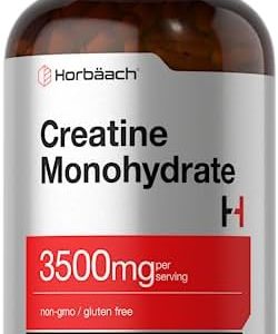 Creatine Monohydrate Capsules | 3500mg | 300 Count | Non-GMO and Gluten Free Supplement | by Horbaach