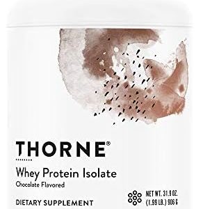 Thorne Whey Protein Isolate - 21 Grams of Easy-to-Digest Whey Protein Powder - NSF Certified for Sport - Chocolate Flavored - 31.9 Ounces - 30 Servings