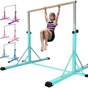 FC FUNCHEER Gymnastic bar for Kids Ages 5-20, Adjustable Height 35.4" to 59"/45" to 71", 5FT/6FT Base Length, Super Sturdy Gymnastic kip bar Horizontal bar for Home and Gym,Weight Limit 500 LBS