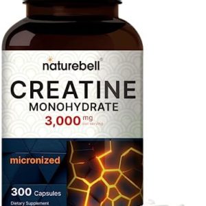 Creatine Monohydrate 3,000mg Per Serving, 300 Capsules – Micronized – Unflavored Creatine Pills – Support Pre Workout & Healthy Muscle – Easily Absorbed, Easy to Swallow (50 Servings)
