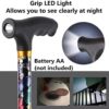 Walking Cane‎ YOKABOZE Folding Walking Cane with LED Light for Men & Women, Foldable Adjustable Lightweight Walking Stick Balancing Mobility Aid Cane - Image 2