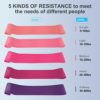 Resistance Bands Set, 5 Pcs Latex Exercise Bands with 5 Resistance Levels, Skin-Friendly Elastic Bands with Carrying Pouch for Home Workout, Strength Training, Yoga, Pilates - Image 2