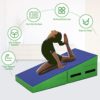 Gymnastics Mat for Home, Octagon Tumbler Cheese Wedge w/Non-Slip PVC Surface & Handles, Folding & Non-Folding Fitness Skill Shape Tumbling Mat for Gymnastics for Kids Play, Home Exercise, Aerobics - Image 2