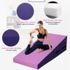 CL.HPAHKL Gymnastics Mat 48x24 Inch Incline Tumbling Mat Indoor Folding Wedge Incline Gymnastics Mat with Non-slip PVC Surface, Zipper Seal Design & Handles, Cheese Wedge Exercise Mat for Yoga,Pink - Image 2