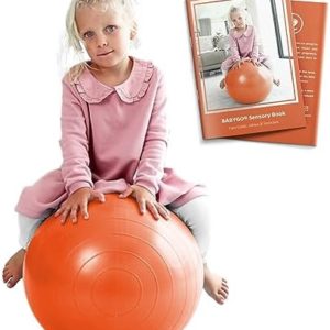 BABYGO® Sensory Peanut Ball for Kids Children | Autism Therapy Calming Development Activities Motor Skills Special Needs | Exercise Book & Pump Included | Anti Burst