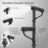 Uumauny Double Handle Walking Canes Helps Stand Up More Easily Walking Stick for Seniors and Adults Black Canes with Light Adjustable Height Large Size Base with Textured Design for Added Stability. - Image 5