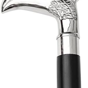 RW REPLICA WAREHOUSE Eagle Walking Stick Silver - Rare Eagle Head Iron Cane Walking Stick for Men and Women - Canes and Walking Sticks with Metal Silver Handle.