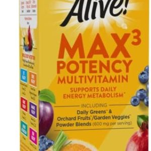 Nature's Way Alive! Max3 Potency Multivitamin, Support Daily Energy Metabolism*, 60 Tablets