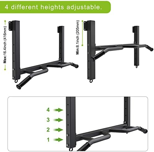 Kipika Multifunctional Joist Mounted Pull Up Bar, 4 Levels of Height Adjustment, Multi-Angle Grip, Chin Up Bar Joist Mount, Home Gym Workout Strength Training Equipment - Image 3