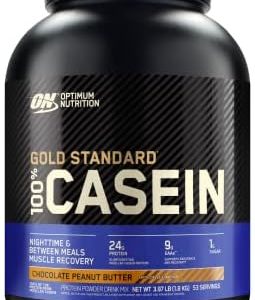 Optimum Nutrition Gold Standard 100% Micellar Casein Protein Powder, Slow Digesting, Helps Keep You Full, Overnight Muscle Recovery, Chocolate Peanut Butter, 4 Pound (Packaging May Vary)