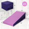 CL.HPAHKL Gymnastics Mat 48x24 Inch Incline Tumbling Mat Indoor Folding Wedge Incline Gymnastics Mat with Non-slip PVC Surface, Zipper Seal Design & Handles, Cheese Wedge Exercise Mat for Yoga,Pink - Image 7