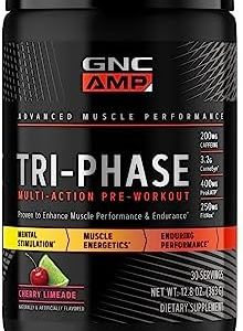 GNC AMP Tri-Phase Multi-Action Pre-Workout - Cherry Limeade - 12.8 oz