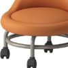 Baoblaze Small Short Stools, Low Rolling Stool with Wheels, Leather Roller Seat Stool Chair for Knee Exercises Fitness Foot Exercises Floor Cleaning, Orange - Image 4