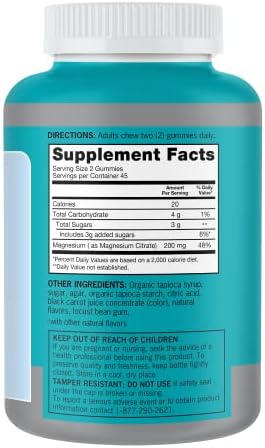 Magnesium Gummies for Adults, Qunol 200mg Magnesium Citrate Gummies, High Absorption Magnesium Supplement, Supports Nerve Health, Bone Health, Muscle Health, Vegetarian, 90 Count - Image 9