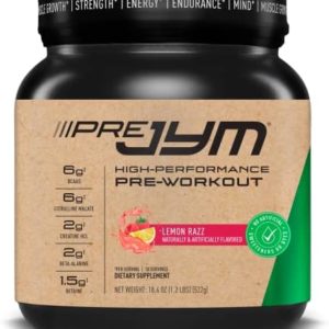 Pre JYM Naturally Flavored Raspberry Lemonade Workout Powder - BCAAs, Nootropics, Creatine HCI, Beta-Alanine, Betaine, Taurine, Huperzine - JYM Supplement Science - 18 Servings