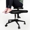 Topay Cross-Legged kneeing Chair for Yoga Lovers, Fitness Fanatics and Those with Back or Leg Pains Faux Leather (Black) - Image 3