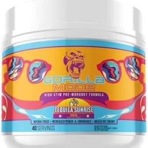 Gorilla Mode [Signature Series] Pre Workout -VERY High Stim · Aggressive Energy · Massive Pumps - L-Citrulline, L-Tyrosine, Beta Alanine, Betaine, Alpha GPC, N-Phenethyl Dimethylamine -Tequila Sunrise