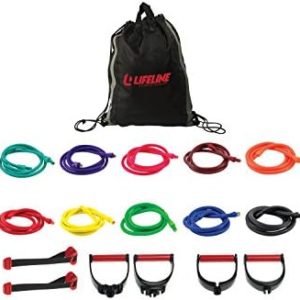 Lifeline Fitness Variable Resistance Trainer Kit - Adjustable Resistance Bands for Working Out - Home Gym Exercise Bands with Door Anchor, Carry Bag, 5ft. Bands and Triple Grip Handles