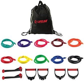 Lifeline Fitness Variable Resistance Trainer Kit - Adjustable Resistance Bands for Working Out - Home Gym Exercise Bands with Door Anchor, Carry Bag, 5ft. Bands and Triple Grip Handles