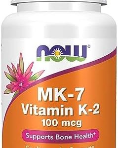 NOW Supplements, MK-7 Vitamin K-2 100 mcg, Cardiovascular Support*, Supports Bone Health*, 60 Veg Capsules