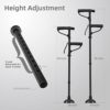 Uumauny Double Handle Walking Canes Helps Stand Up More Easily Walking Stick for Seniors and Adults Black Canes with Light Adjustable Height Large Size Base with Textured Design for Added Stability. - Image 4