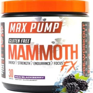 Mammoth Labs Pump Pre Workout- 30 Servings | Explosive Energy & Focus with Nitric Oxide Boosters- Build Muscle & Increase Endurance| Sugar Free, Natural Gluten Free Energy for Men & Women