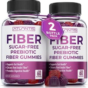 Sugar Free Prebiotic Fiber Gummies For Adults - Fiber Supplement Formulated With 5G Fiber & 5.4G Prebiotic Digestive Blend. Supports Gut Health & Promotes Healthy Digestion - 2-Pack (120 Gummies)