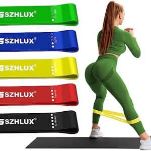 SZHLUX Resistance Bands Set with Instruction Guide and Carry Bag, Versatile for Body Sculpting, Strength Training, and Rehabilitation-Set of 5
