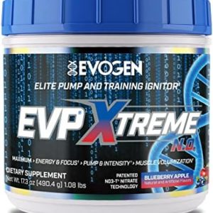 Evogen EVP Xtreme NO | Arginine Nitrate, Beta-Alanine, Citrulline Pre-Workout, Nitric Oxide, Muscle Pump | 40 Servings (Blueberry Apple)
