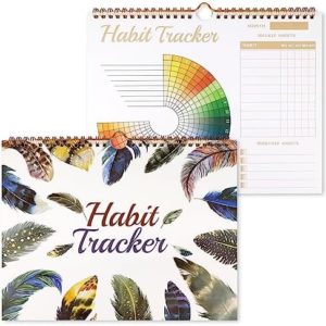 Habit Tracker Wall Calendar - Fitness Journal - Life Planner - Workout Charts - Daily Goals - Weight Tracking - Great Productivity Tool (8.5" x 11") (Rainbow)