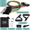 Black Mountain Products Resistance Band Set with Door Anchor, Ankle Strap, Exercise Chart, and Carrying Case - Image 2