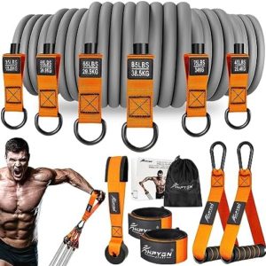 HPYGN Heavy Resistance Bands 300lbs 360lbs, Weight Bands for Exercise with Handles, Door Anchor, Carry Bag, Workout Bands for Men, Physical Therapy, Muscle Training, Strength, Yoga, Home Gym Equipment