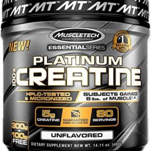 MuscleTech Platinum 100% Creatine, Ultra-Pure Micronized Creatine Powder, 80 Servings, 0.88 lbs (400g) by Unknown
