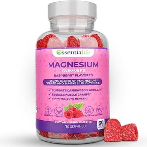 Essentialife Magnesium Gummies - Blend of Magnesium Citrate & Magnesium Glycinate - Supports Digestion - Stay Calm & Wake Up Energized with Magnesium Supplements for Sleep - 60 Count