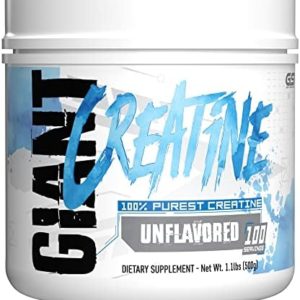 Giant Sports Edge Creatine Monohydrate - 5g Pure Micronized Creatine per Serving, Support Muscle Energy and Strength, 100 Servings - Unflavored